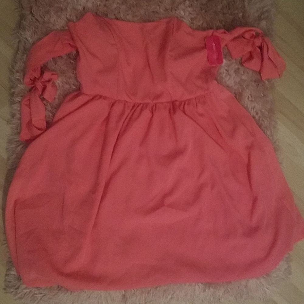 Off the shoulder pink dress